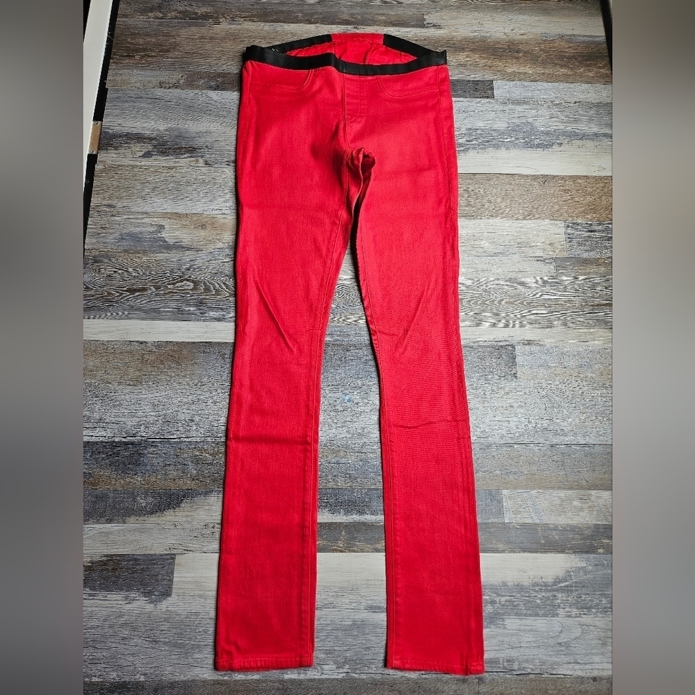 Helmut Lang Waxed Denim Jegging Red Size 28